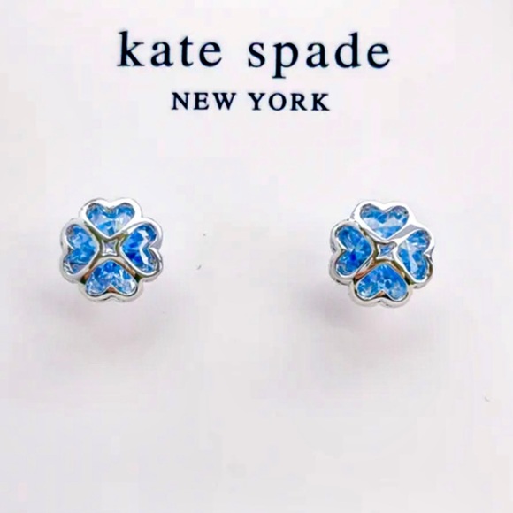 Kate Spade - Something Sparkly Spade stud earrings in silver/light sapph… - Picture 4 of 7